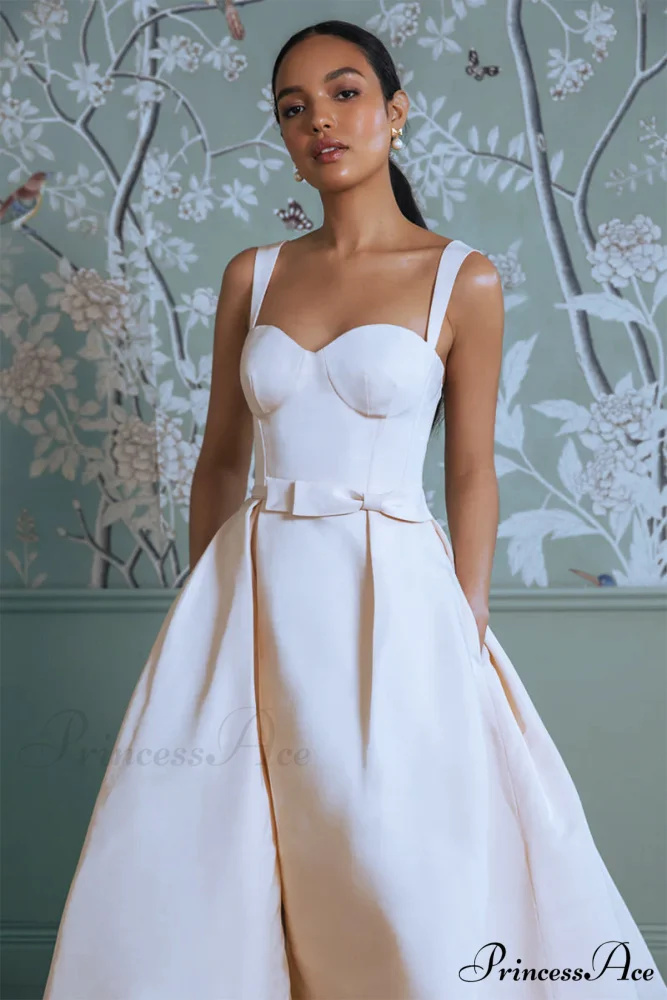 Charlotte Satin Graceful A-Line Wedding Dress - Image 3