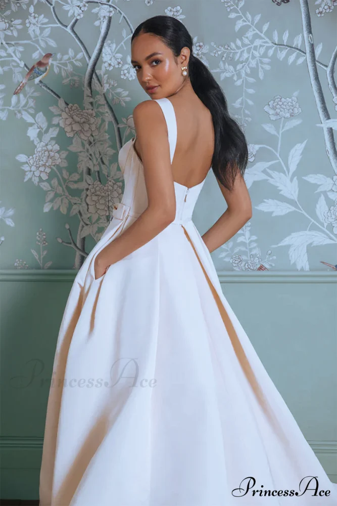 Charlotte Satin Graceful A-Line Wedding Dress - Image 4