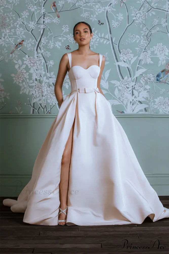 Charlotte Satin Graceful A-Line Wedding Dress - Image 5