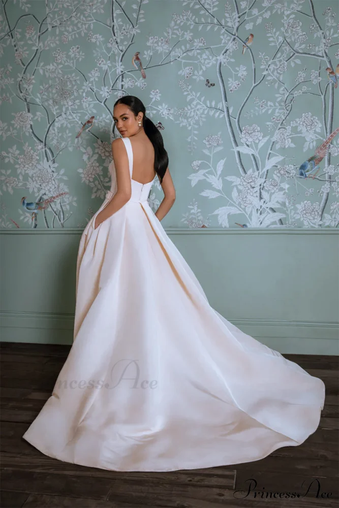 Charlotte Satin Graceful A-Line Wedding Dress - Image 6