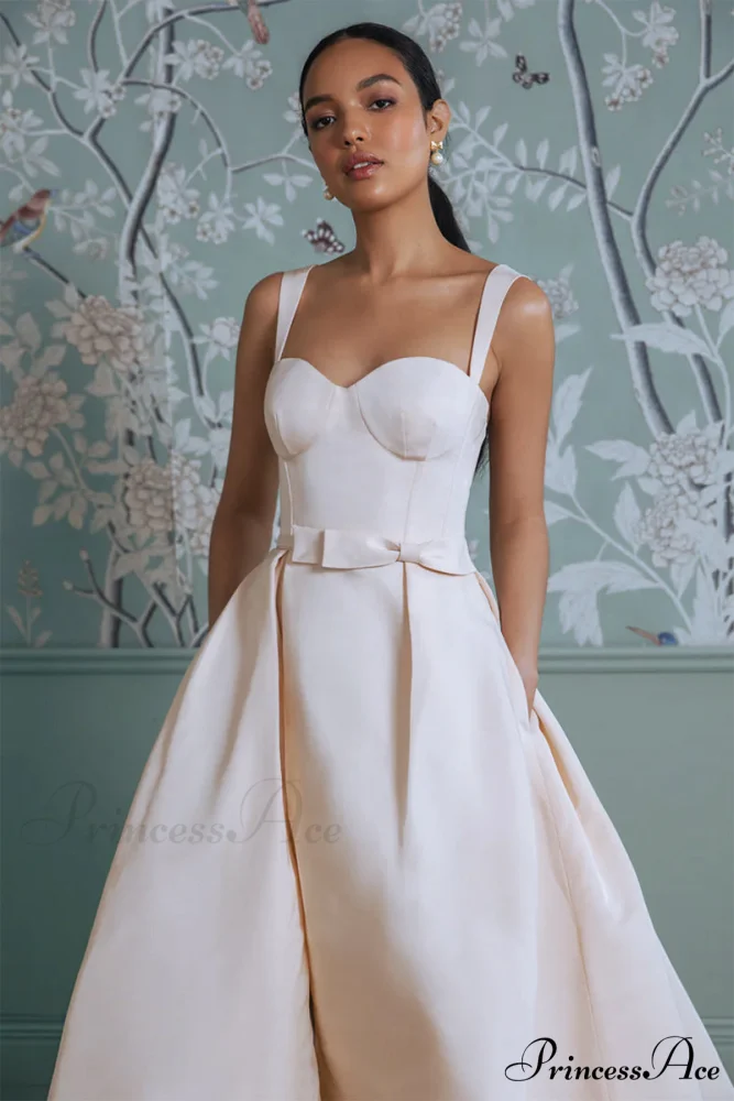 Charlotte Satin Graceful A-Line Wedding Dress - Image 7