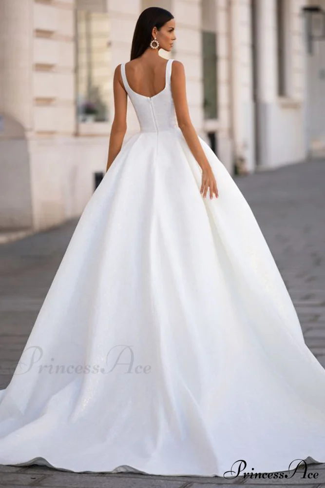 Preston Sleeveless Graceful Sparkly Wedding Dress - Image 7