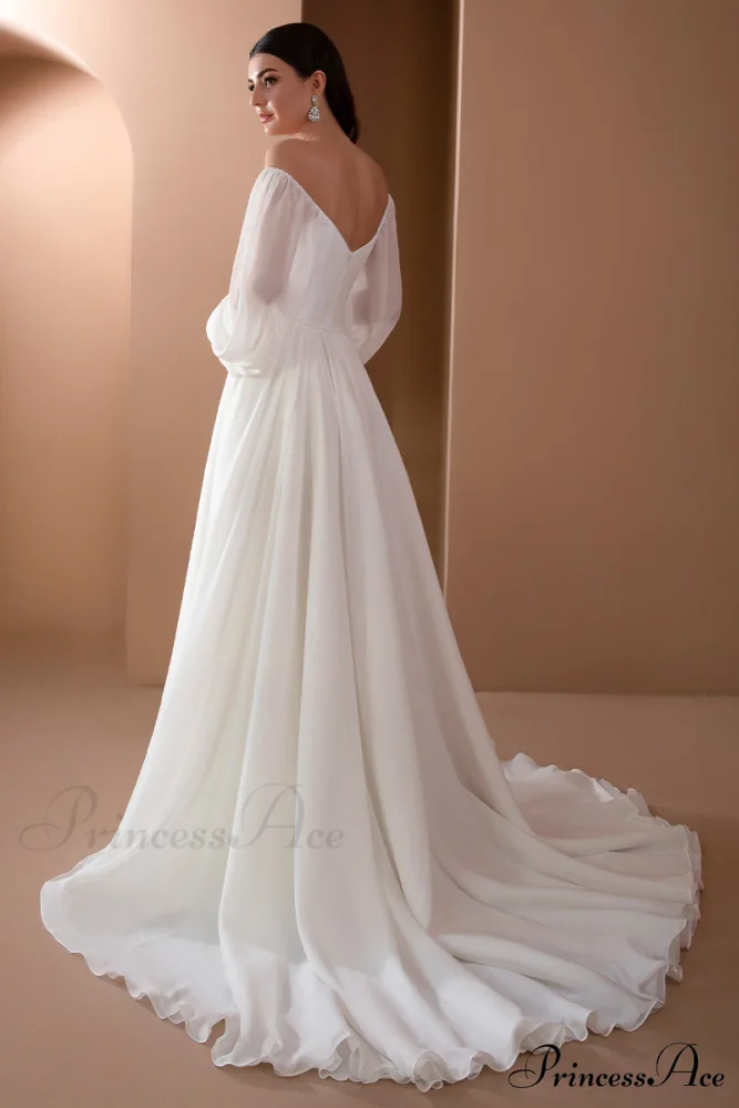 Louise A-Line Graceful Chiffon Wedding Dress - Image 2