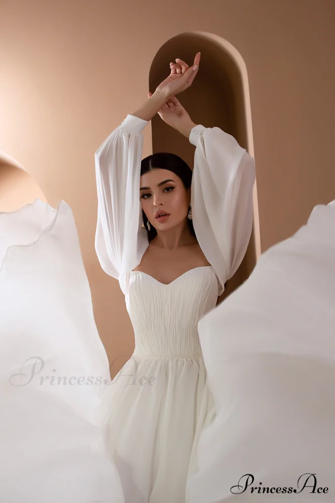 Louise A-Line Graceful Chiffon Wedding Dress - Image 3