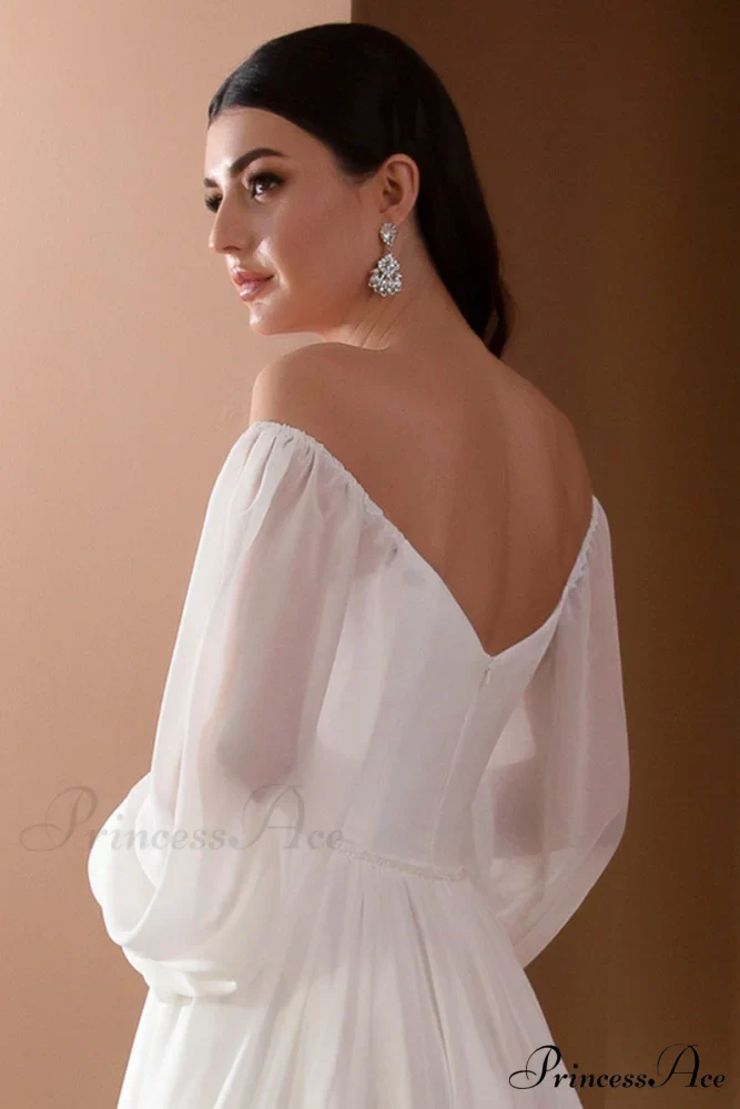 Louise A-Line Graceful Chiffon Wedding Dress - Image 5