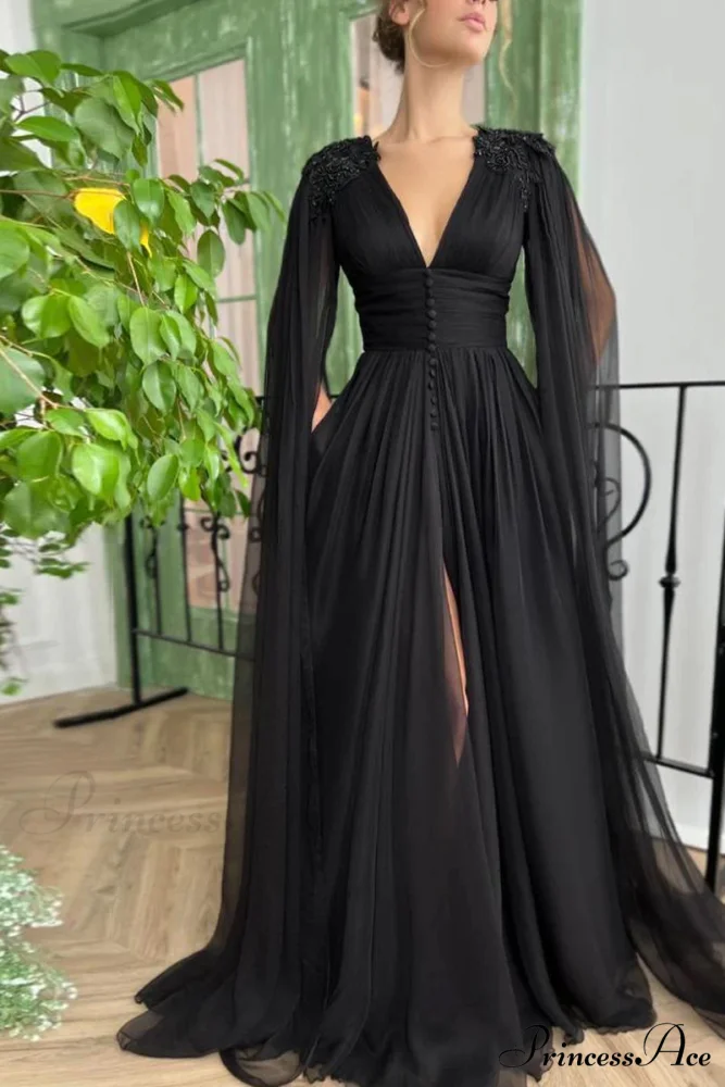 Love Story Graceful Midnight Black Gown - Image 2