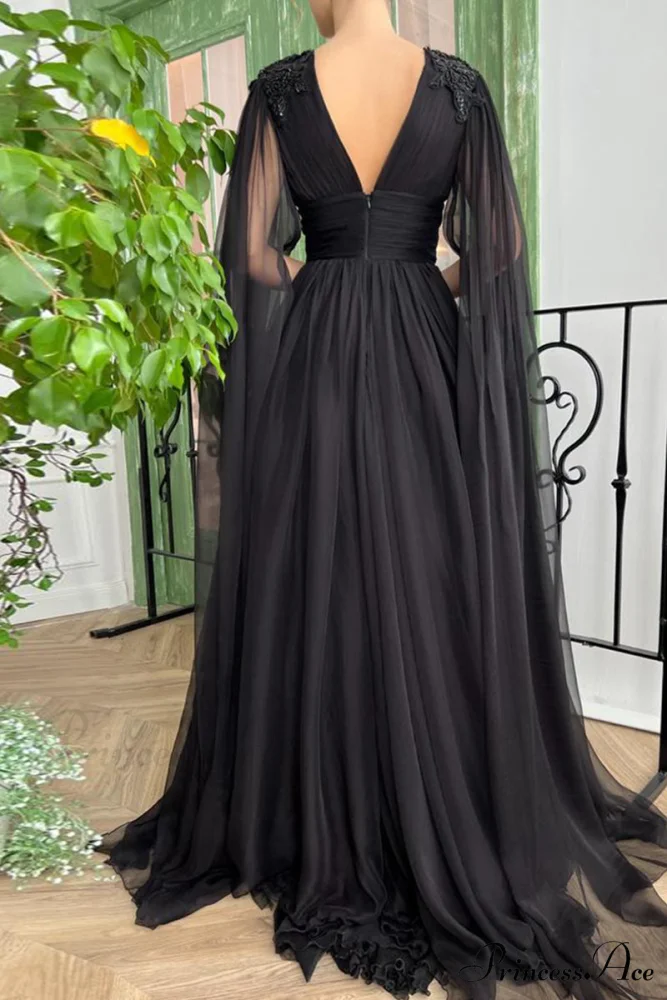Love Story Graceful Midnight Black Gown - Image 3
