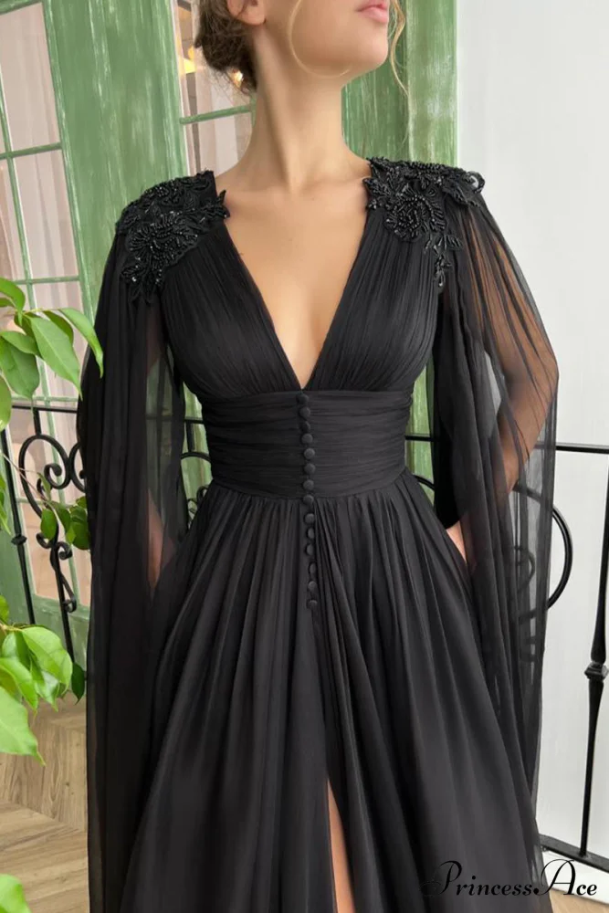 Love Story Graceful Midnight Black Gown - Image 5