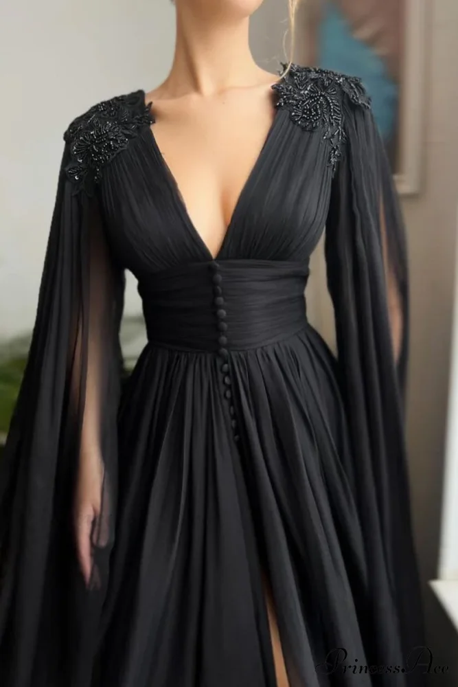 Love Story Graceful Midnight Black Gown - Image 6