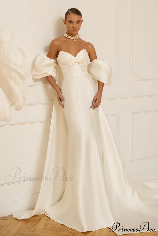 Passionate Love Strapless Trendy Satin Wedding Gown - Image 10