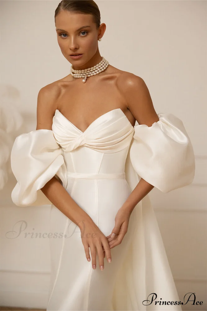 Passionate Love Strapless Trendy Satin Wedding Gown - Image 12