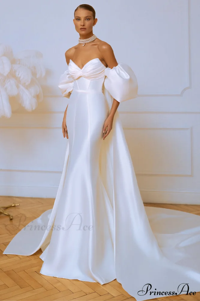 Passionate Love Strapless Trendy Satin Wedding Gown - Image 2