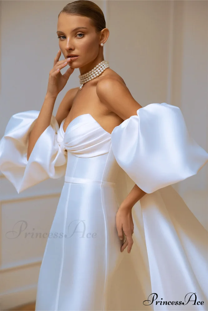 Passionate Love Strapless Trendy Satin Wedding Gown - Image 5
