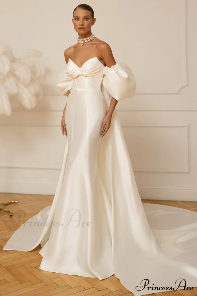 Passionate Love Strapless Trendy Satin Wedding Gown - Image 8