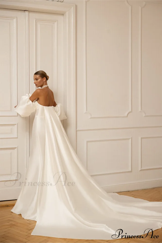 Passionate Love Strapless Trendy Satin Wedding Gown - Image 9