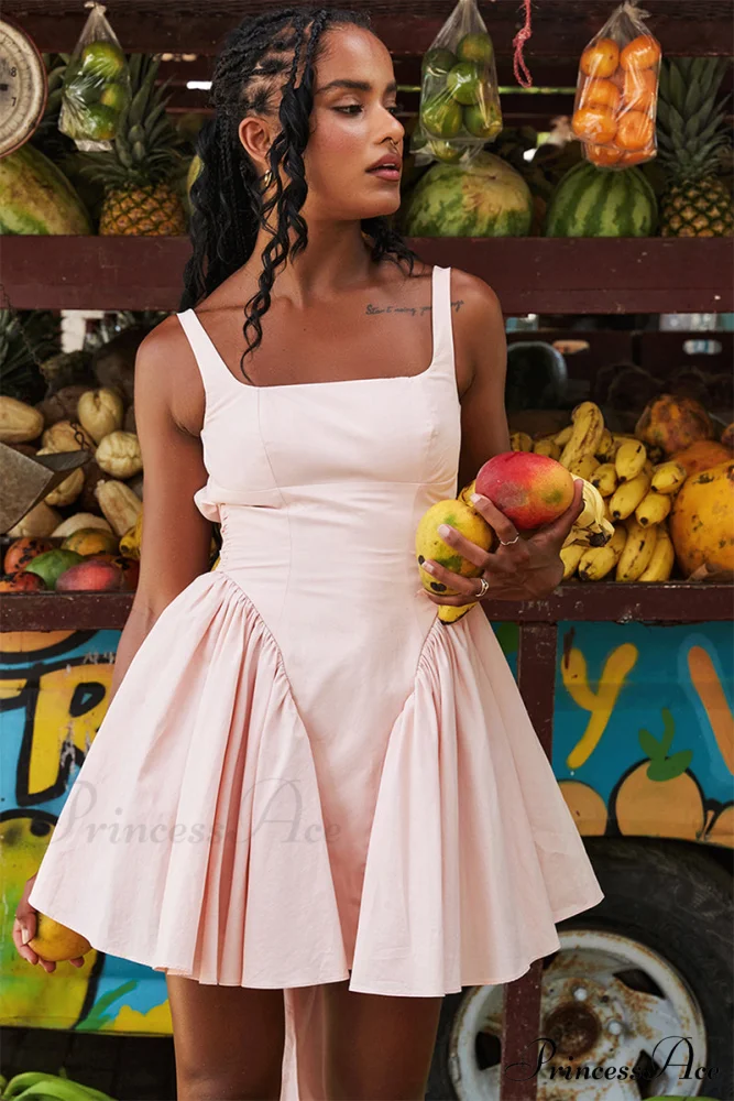 Monterey Cypress White Trendy Bow Mini Dress - Image 18