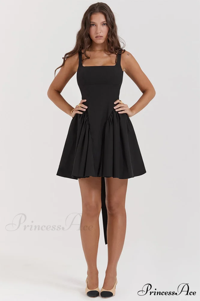 Monterey Cypress White Trendy Bow Mini Dress - Image 24