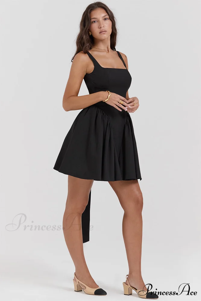 Monterey Cypress White Trendy Bow Mini Dress - Image 25