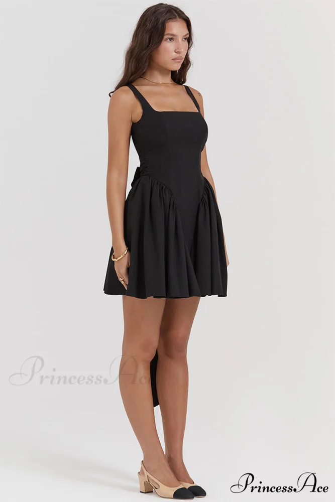Monterey Cypress White Trendy Bow Mini Dress - Image 26