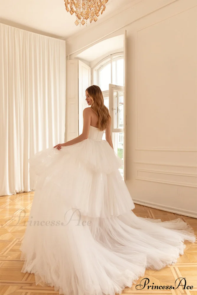 Everlasting Affection Strapless Trendy Satin Wedding Dress - Image 10