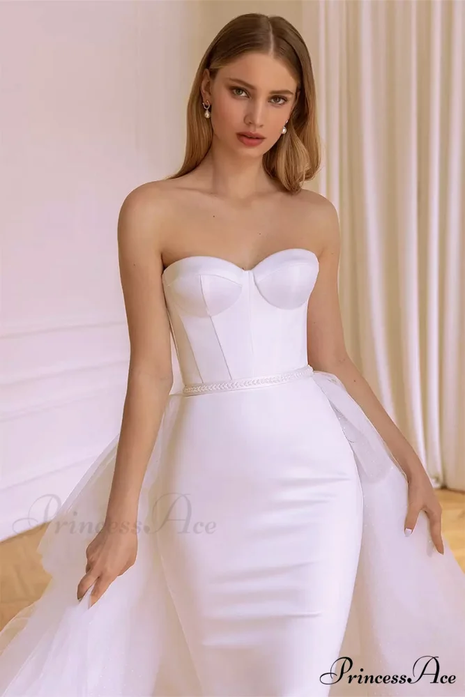Everlasting Affection Strapless Trendy Satin Wedding Dress - Image 2