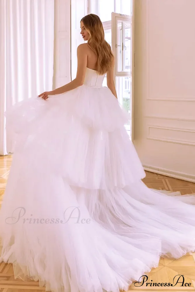 Everlasting Affection Strapless Trendy Satin Wedding Dress - Image 3