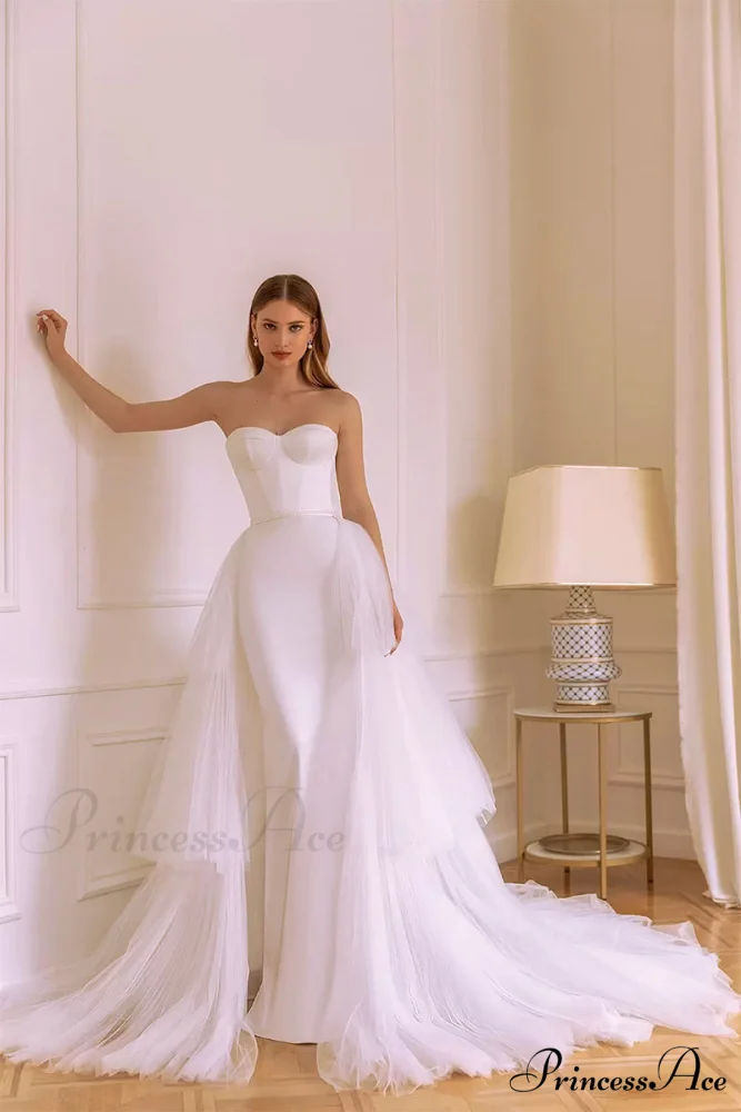Everlasting Affection Strapless Trendy Satin Wedding Dress - Image 4