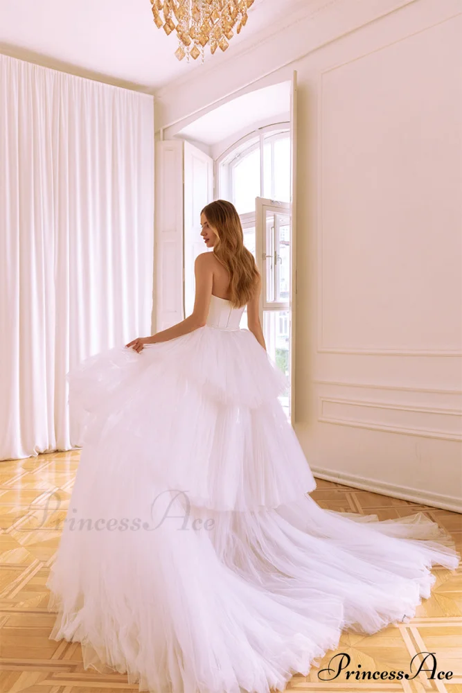 Everlasting Affection Strapless Trendy Satin Wedding Dress - Image 5