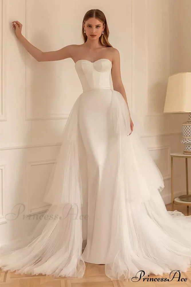 Everlasting Affection Strapless Trendy Satin Wedding Dress - Image 6