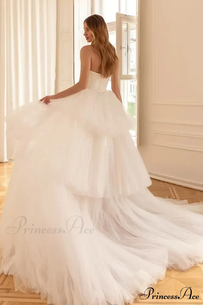 Everlasting Affection Strapless Trendy Satin Wedding Dress - Image 8