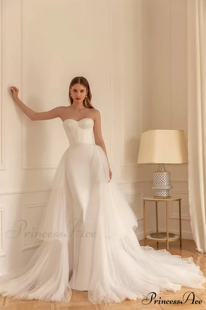 Everlasting Affection Strapless Trendy Satin Wedding Dress - Image 9