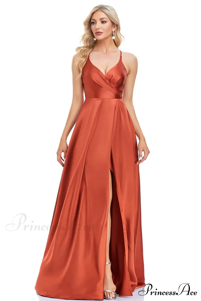 Mythical Romance Backless Trendy Satin Maxi Dress - Image 2