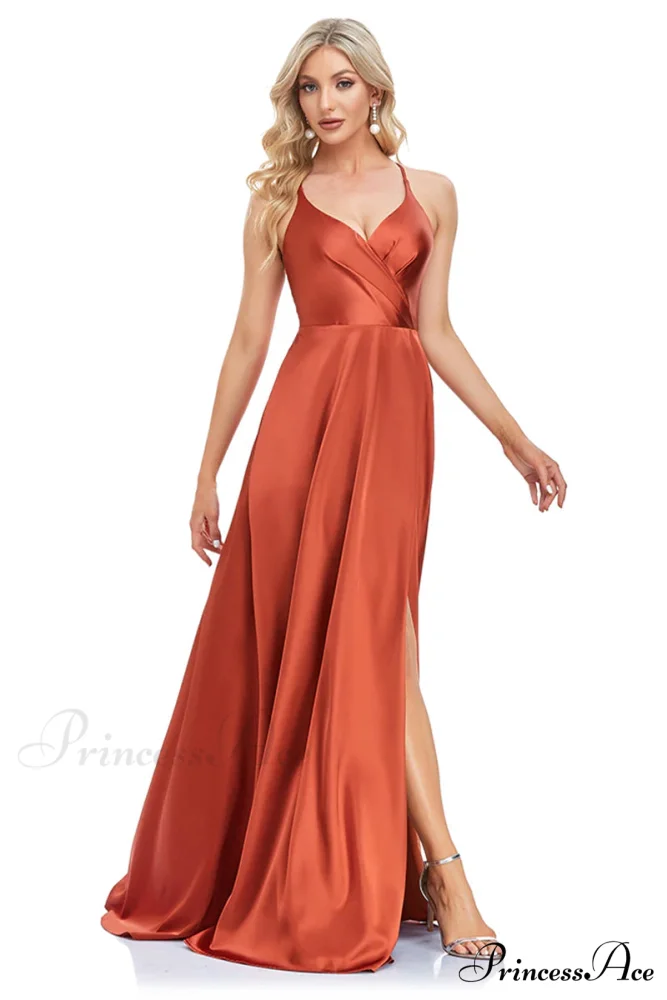 Mythical Romance Backless Trendy Satin Maxi Dress - Image 4