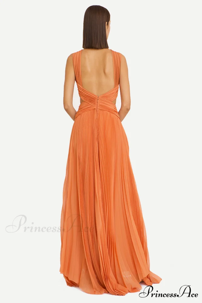 Arabella Chiffon Graceful Backless Maxi Dress - Image 2