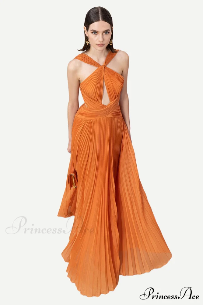Arabella Chiffon Graceful Backless Maxi Dress - Image 4