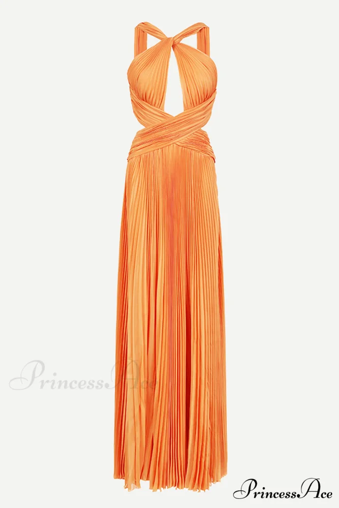 Arabella Chiffon Graceful Backless Maxi Dress - Image 5