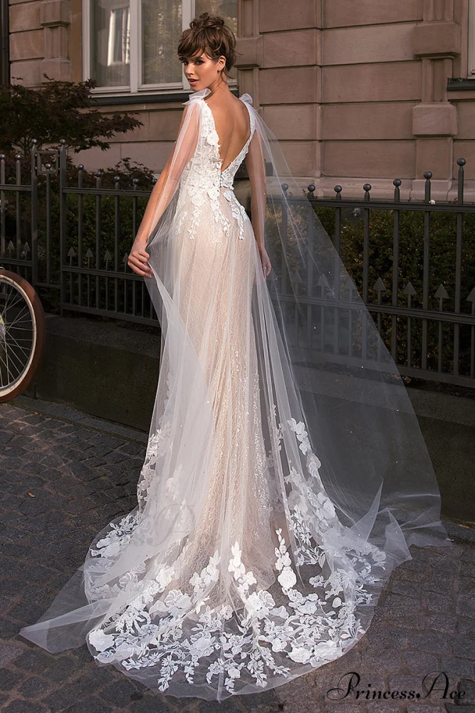 Amora Lace Applique Trendy Mermaid Wedding Dress - Image 2