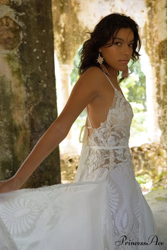 Meadow Backless Boho Trendy Lace A-line Wedding Dress - Image 6
