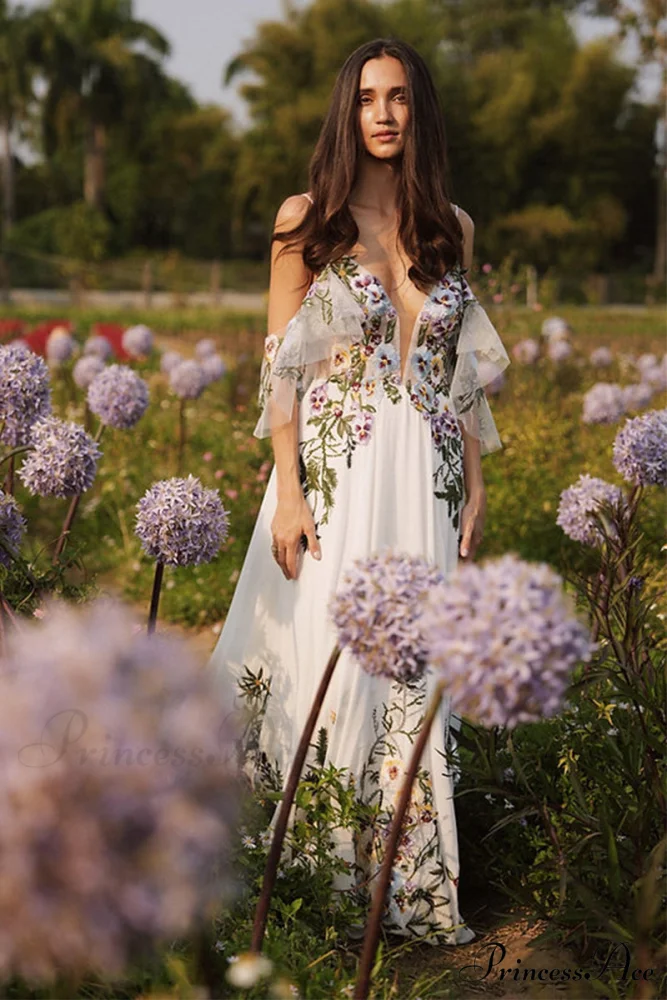 Richmond Floral Lace Trendy Applique A-line Wedding Dress - Image 3
