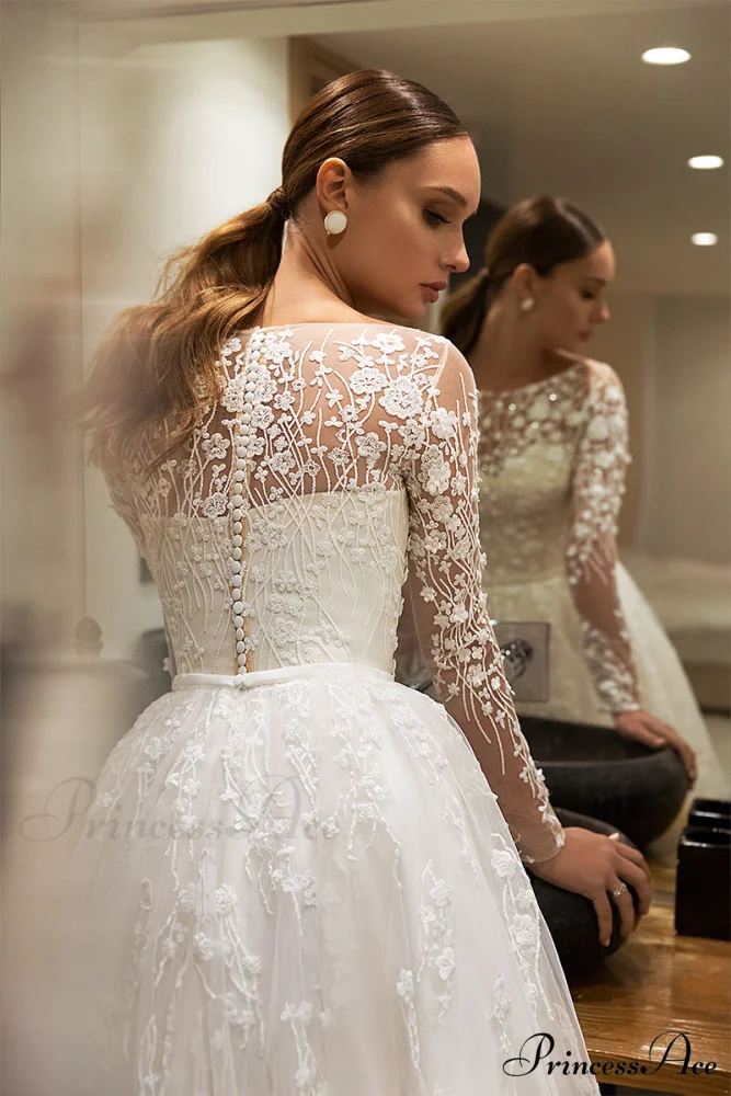 Bennett Long Graceful Sleeve Wedding Dress - Image 6
