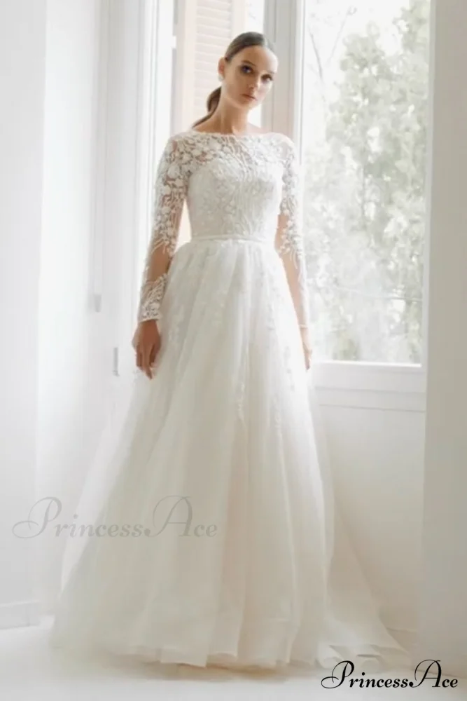 Bennett Long Graceful Sleeve Wedding Dress - Image 8