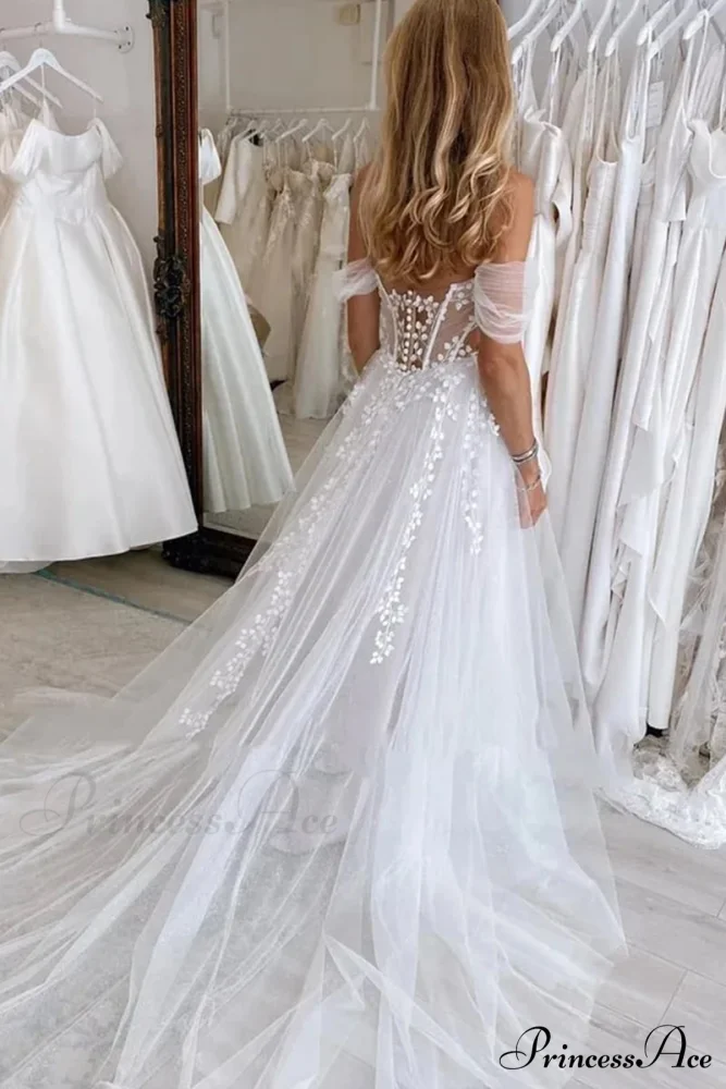 Fairytale Romance Graceful Off-the-Shoulder Wedding Dress - Image 2