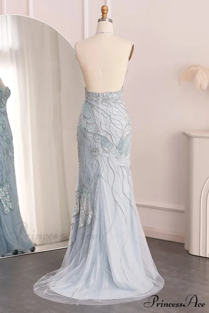 Calista Beaded Graceful Backless Maxi Dress - Image 12