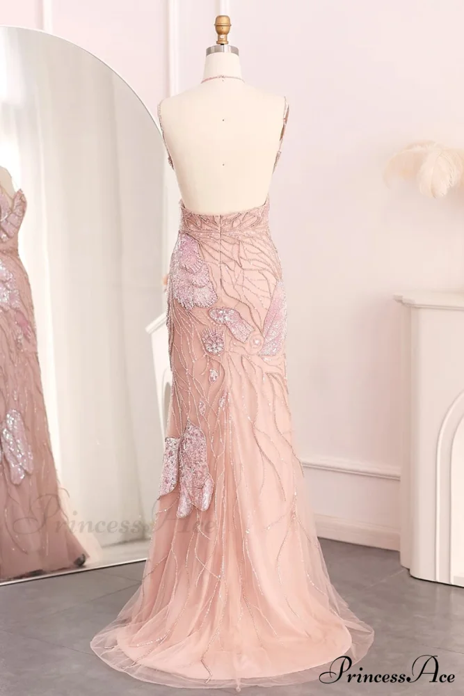 Calista Beaded Graceful Backless Maxi Dress - Image 8
