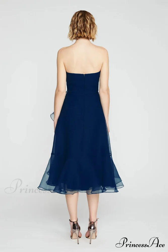Lavish Elegance Graceful Strapless Midi Dress - Image 8