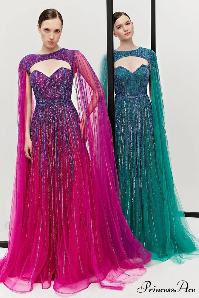 Runway Evening Graceful Beaded Maxi Dress - Image 11