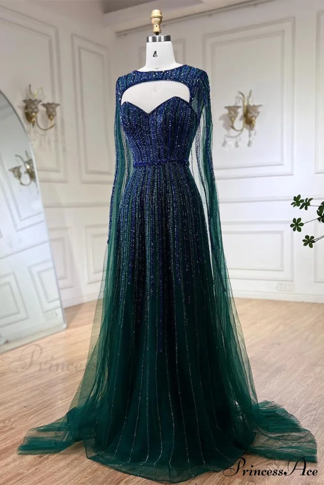 Runway Evening Graceful Beaded Maxi Dress - Image 14