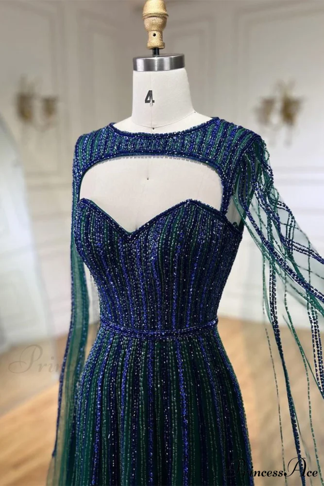 Runway Evening Graceful Beaded Maxi Dress - Image 16