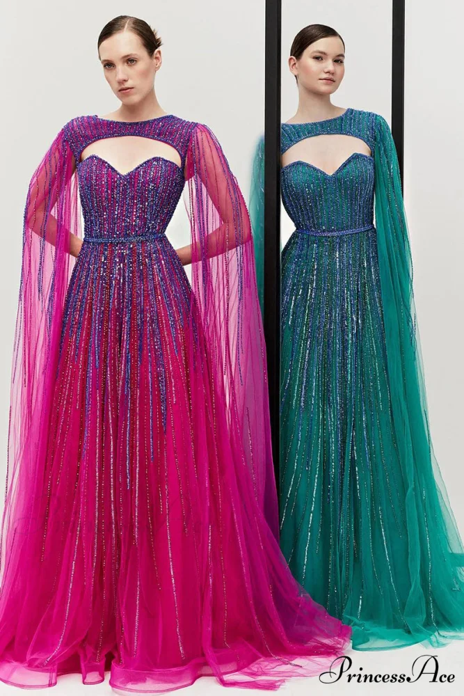 Runway Evening Graceful Beaded Maxi Dress - Image 19