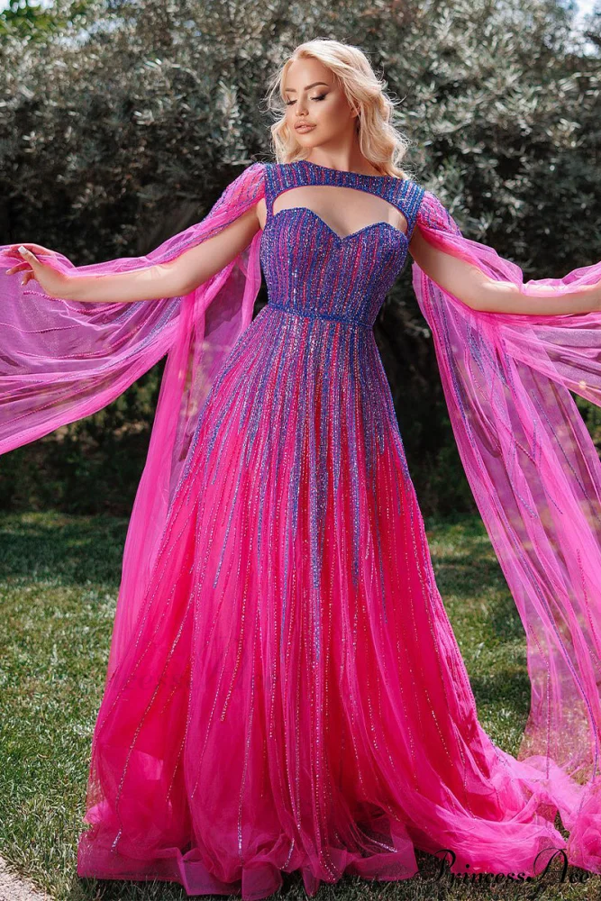 Runway Evening Graceful Beaded Maxi Dress - Image 2
